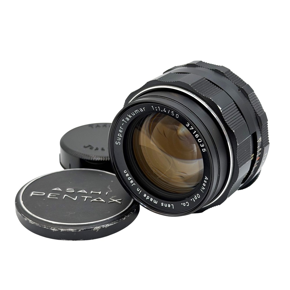 Asahi Pentax Super-Takumar 50mm f1.4 M42 Screw Mount Vintage Lens W/ Caps